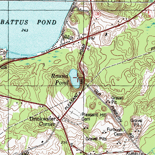 Topographic Map of Round Pond, ME