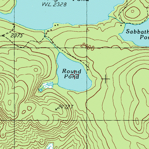 Topographic Map of Round Pond, ME
