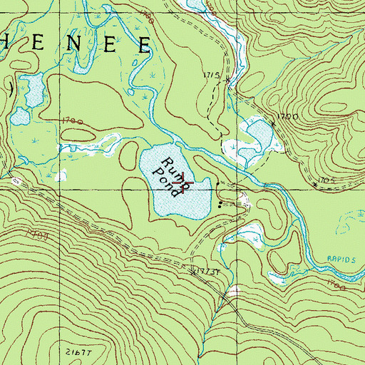 Topographic Map of Rump Pond, ME