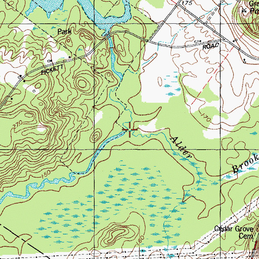 Topographic Map of Runaround Brook, ME