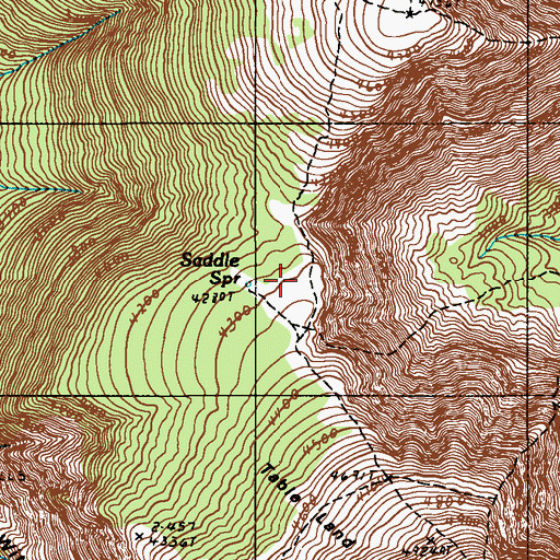 Topographic Map of Saddle Spring, ME