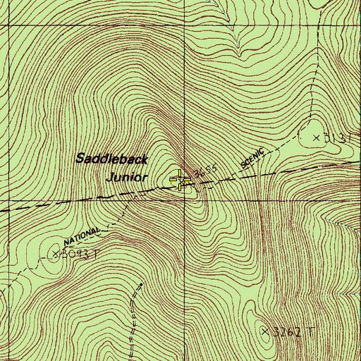 Topographic Map of Saddleback Junior, ME