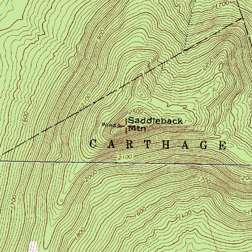 Topographic Map of Saddleback Mountain, ME