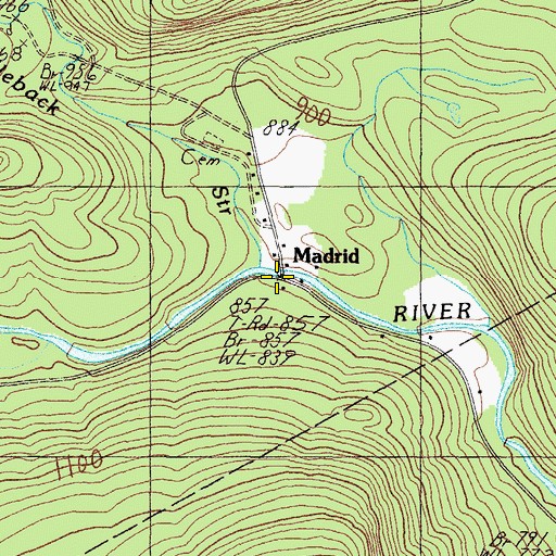 Topographic Map of Saddleback Stream, ME
