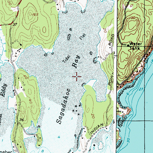 Topographic Map of Sagadahoc Bay, ME