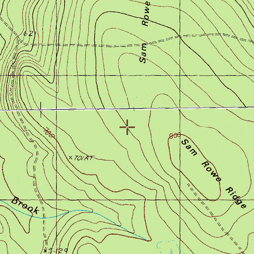Topographic Map of Sam Rowe Ridge, ME