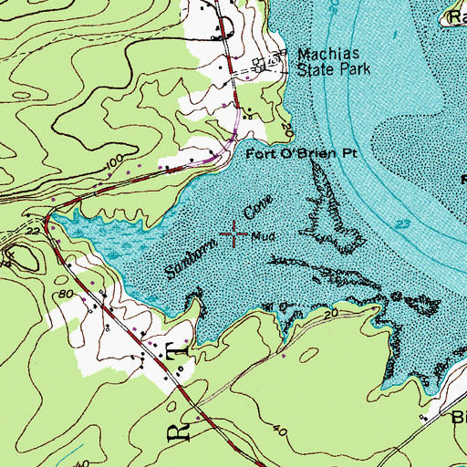 Topographic Map of Sanborn Cove, ME