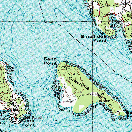 Topographic Map of Sand Point, ME