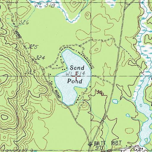 Topographic Map of Sand Pond, ME