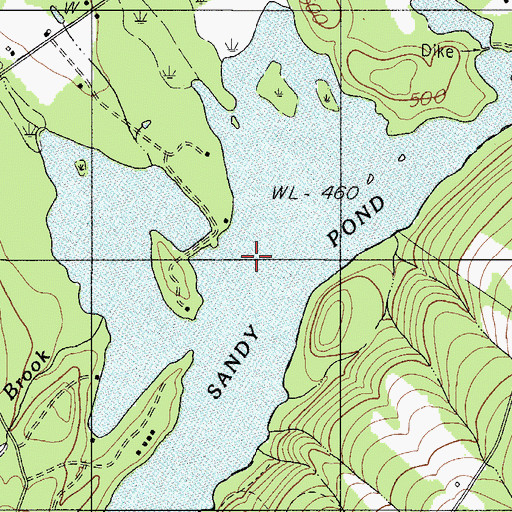Topographic Map of Sandy Pond, ME