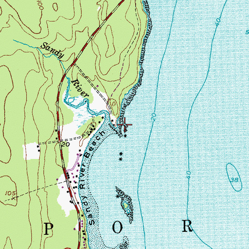 Topographic Map of Sandy River, ME