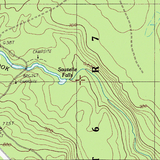 Topographic Map of Sawtelle Falls, ME