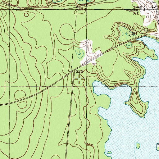 Topographic Map of Schoodic Stream, ME