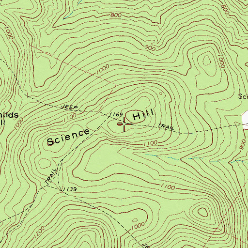 Topographic Map of Science Hill, ME