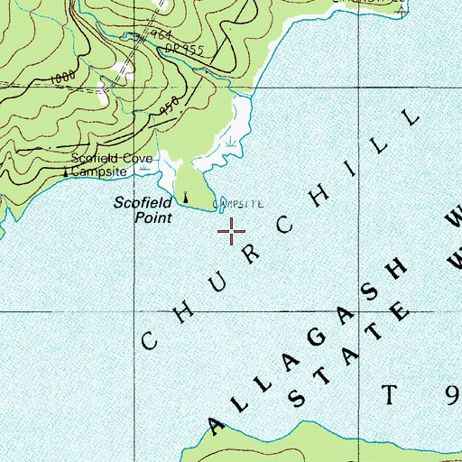 Topographic Map of Scofield Point, ME
