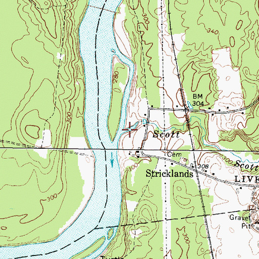 Topographic Map of Scott Brook, ME