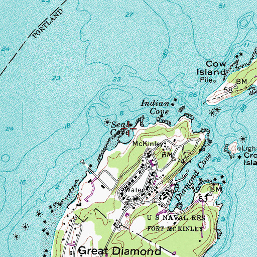 Topographic Map of Seal Cove, ME