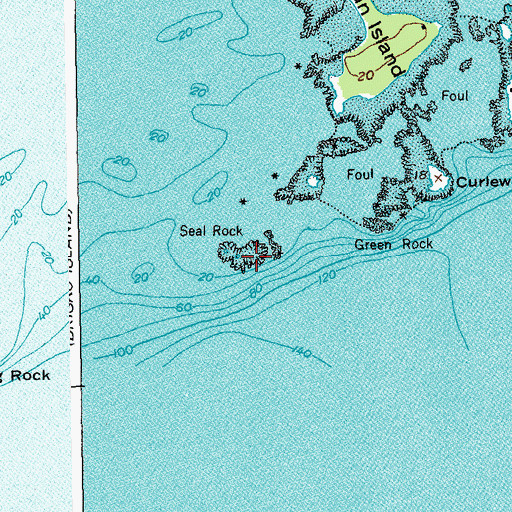 Topographic Map of Seal Rock, ME