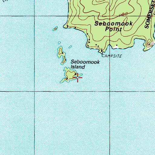 Topographic Map of Seboomook Island, ME