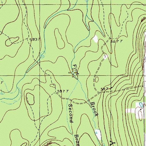 Topographic Map of Second Brook, ME
