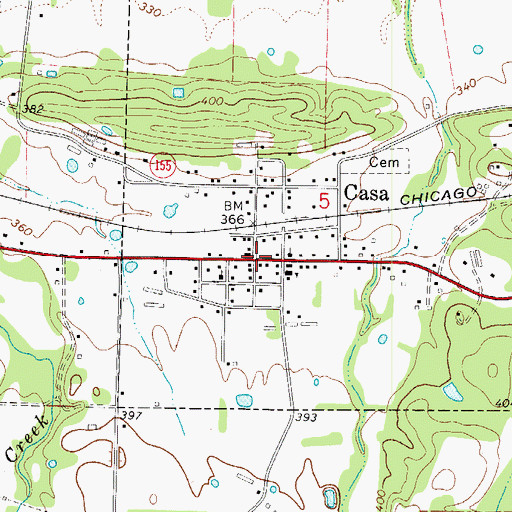 Topographic Map of Casa, AR