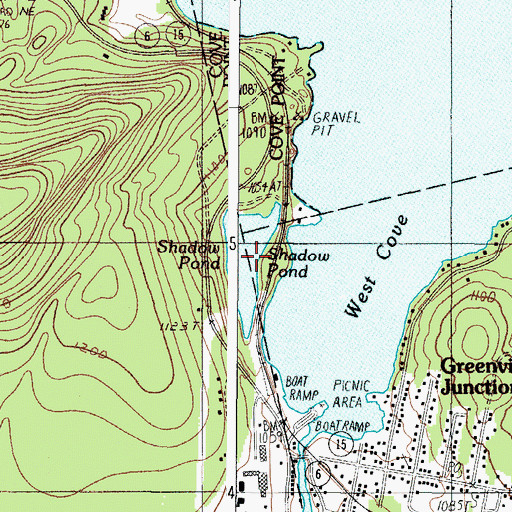 Topographic Map of Shadow Pond, ME