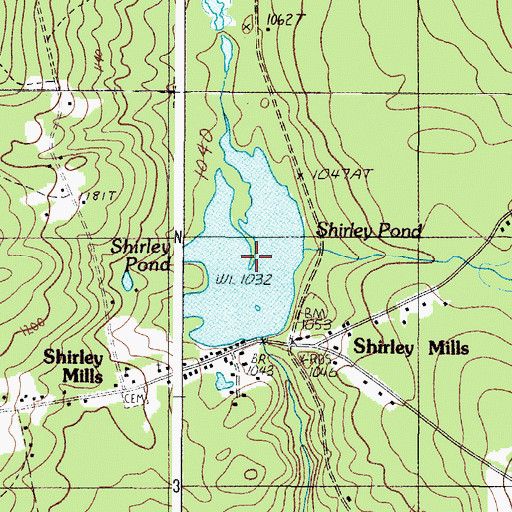 Topographic Map of Shirley Pond, ME