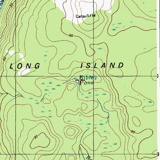 Topographic Map of Sibley Pond, ME