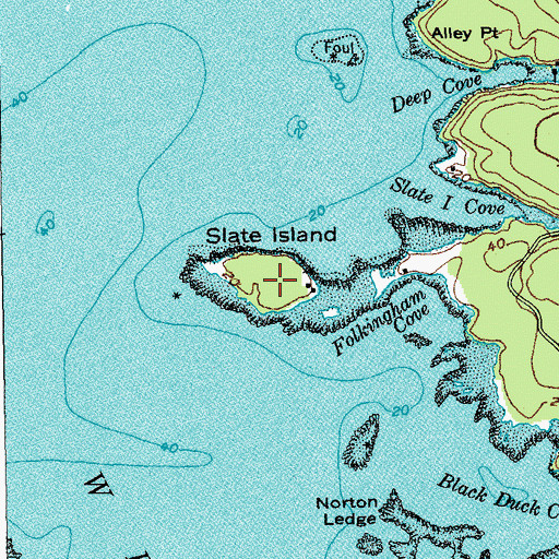 Topographic Map of Slate Island, ME