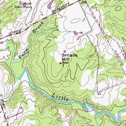 Topographic Map of Smalls Hill, ME