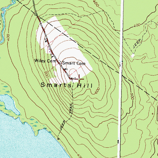 Topographic Map of Smarts Hill, ME