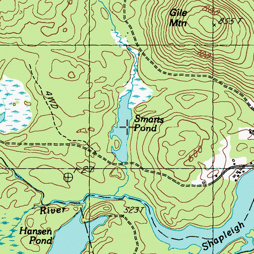Topographic Map of Smarts Pond, ME