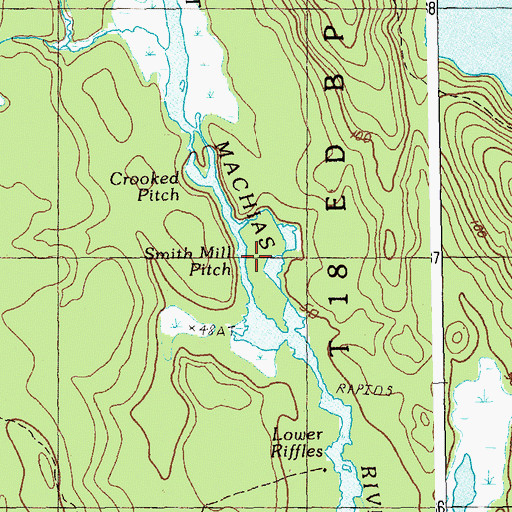 Topographic Map of Smith Mill Pitch, ME