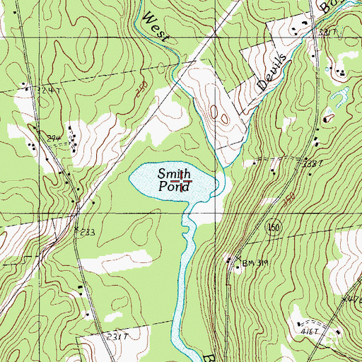 Topographic Map of Smith Pond, ME
