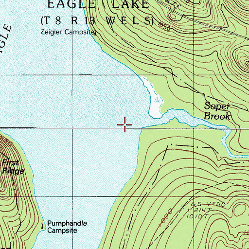 Topographic Map of Soper Brook, ME