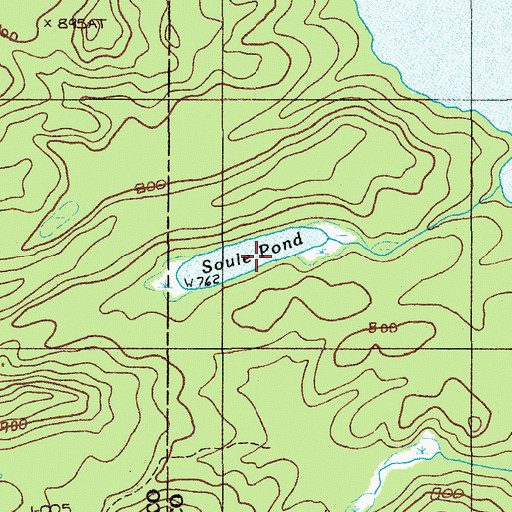 Topographic Map of Soule Pond, ME