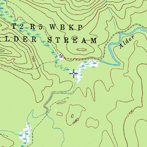 Topographic Map of South Branch Alder Stream, ME