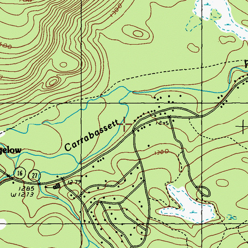 Topographic Map of South Branch Carrabasset River, ME