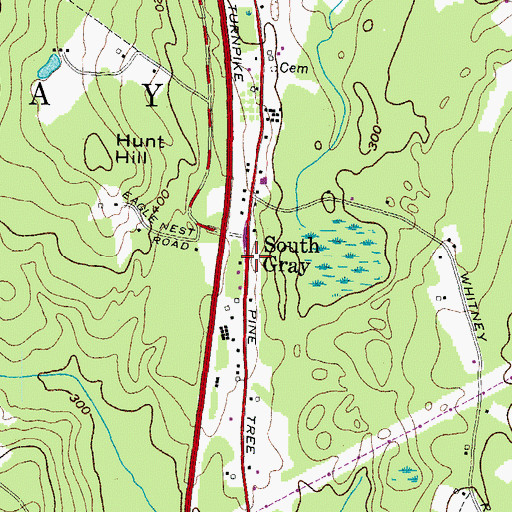 Topographic Map of South Gray, ME