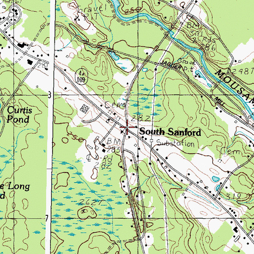 Topographic Map of South Sanford, ME
