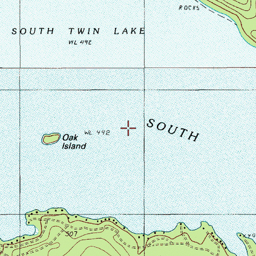 Topographic Map of South Twin Lake, ME