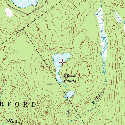 Topographic Map of Speck Ponds, ME