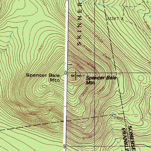 Topographic Map of Spencer Bale Mountain, ME