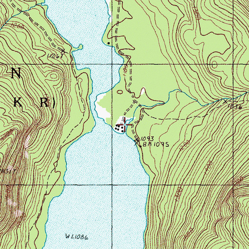 Topographic Map of Spencer Lake Camps, ME