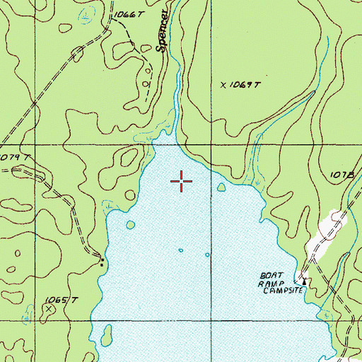Topographic Map of Spencer Stream, ME