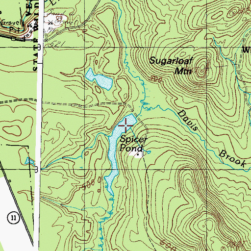 Topographic Map of Spicer Pond, ME