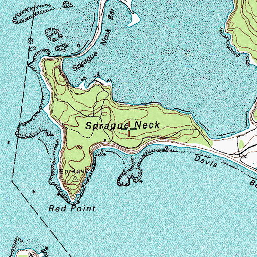 Topographic Map of Sprague Neck, ME