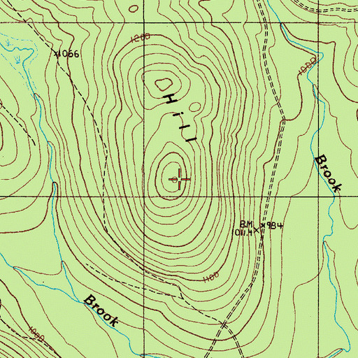 Topographic Map of Spring Brook Hill, ME