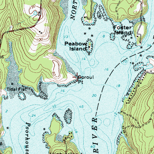 Topographic Map of Sproul Point, ME