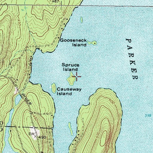 Topographic Map of Spruce Island, ME